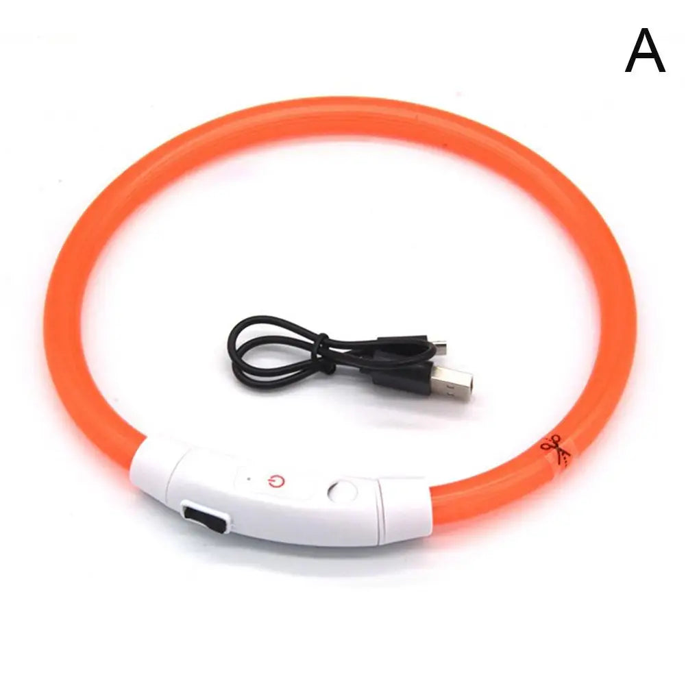 LED Glowing Dog Collar: Rechargeable, Waterproof, 50cm