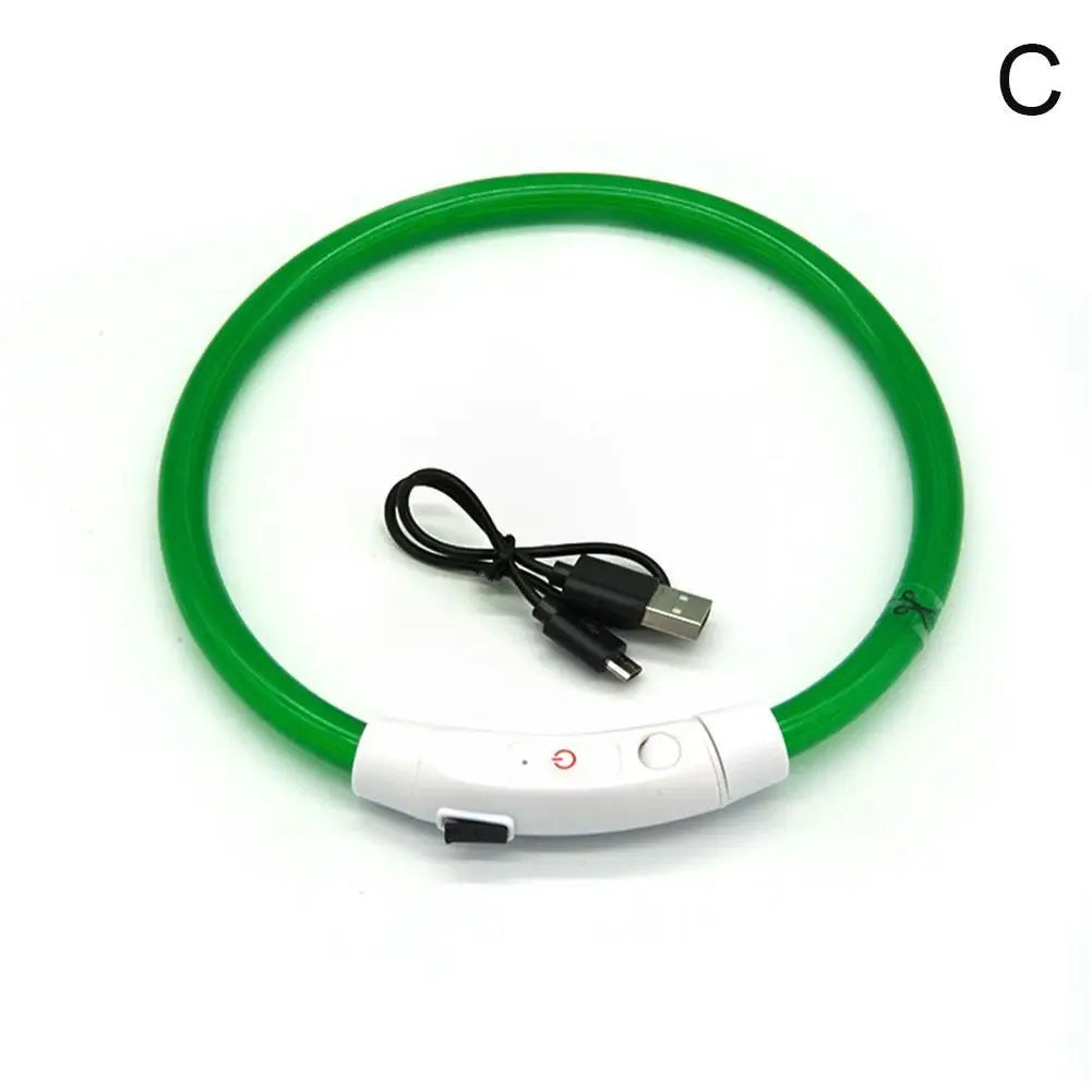 LED Glowing Dog Collar: Rechargeable, Waterproof, 50cm