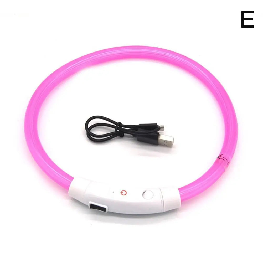 LED Glowing Dog Collar: Rechargeable, Waterproof, 50cm