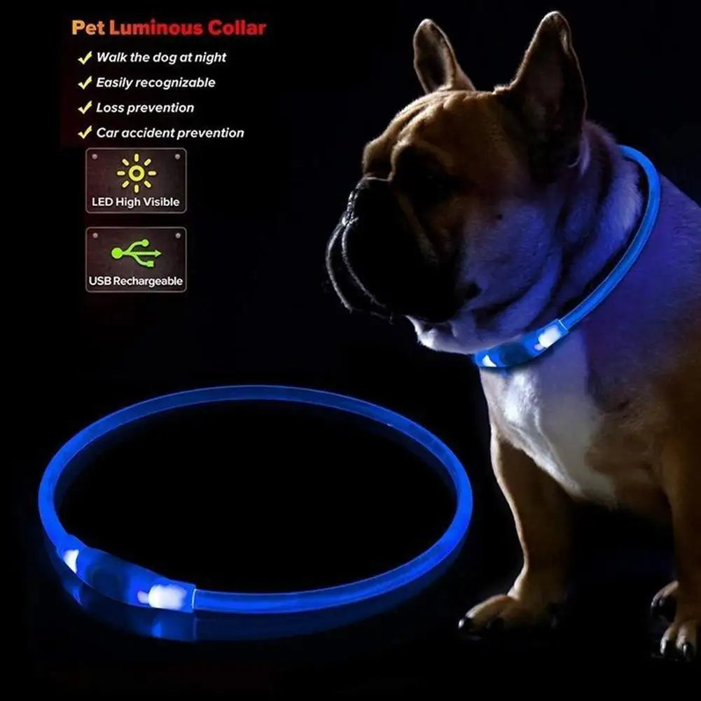 LED Glowing Dog Collar: Rechargeable, Waterproof, 50cm